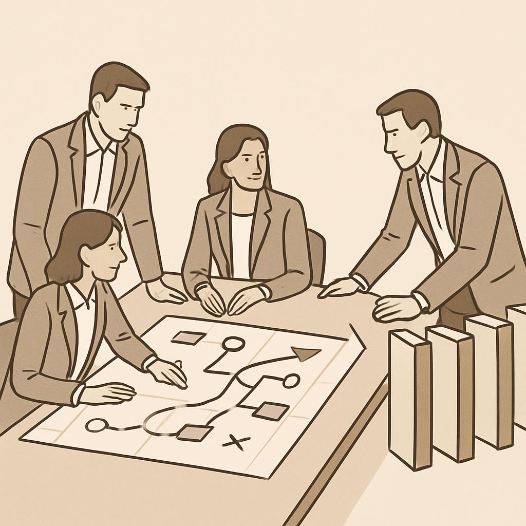 business people working on a strategy plan